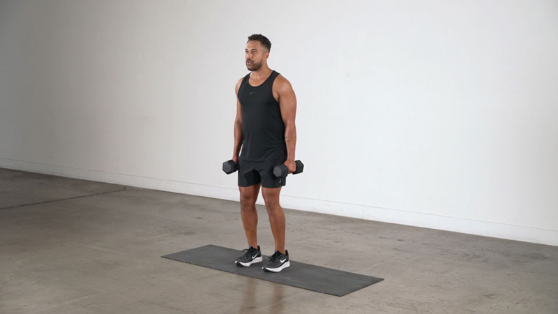 حرکت ساق پا با دمبل (Calf Raise)