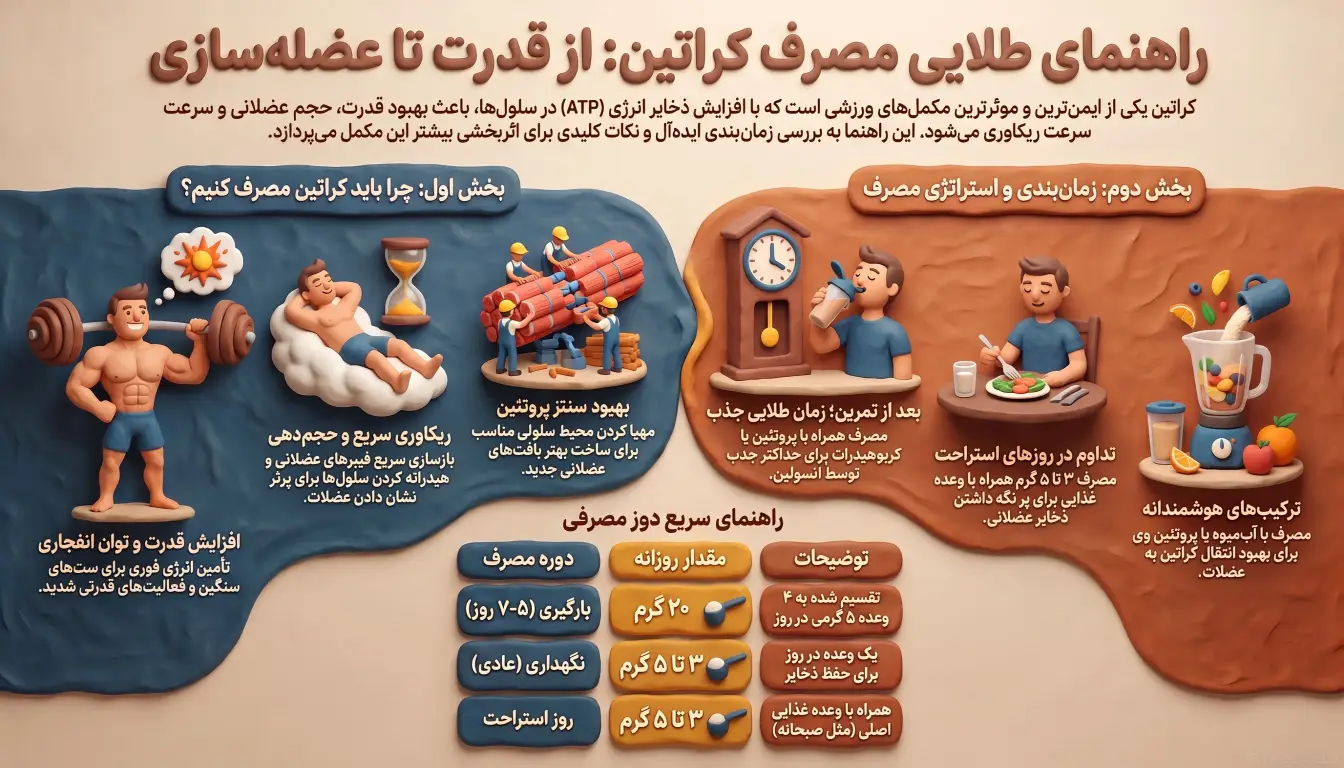 فواید مصرف مکمل کراتین-راهنمای مصرف کراتین