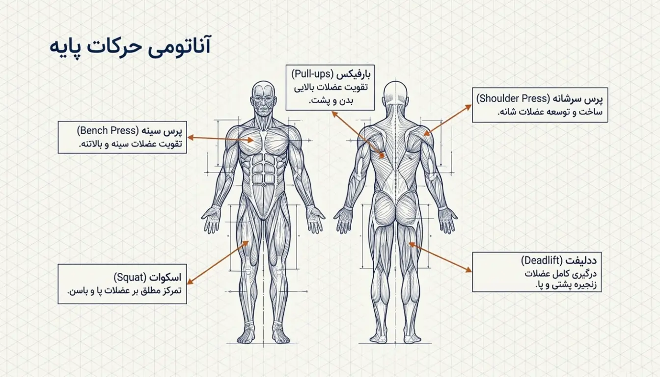 حرکات پایه بدنسازی؛ ستون های اصلی عضله سازی
