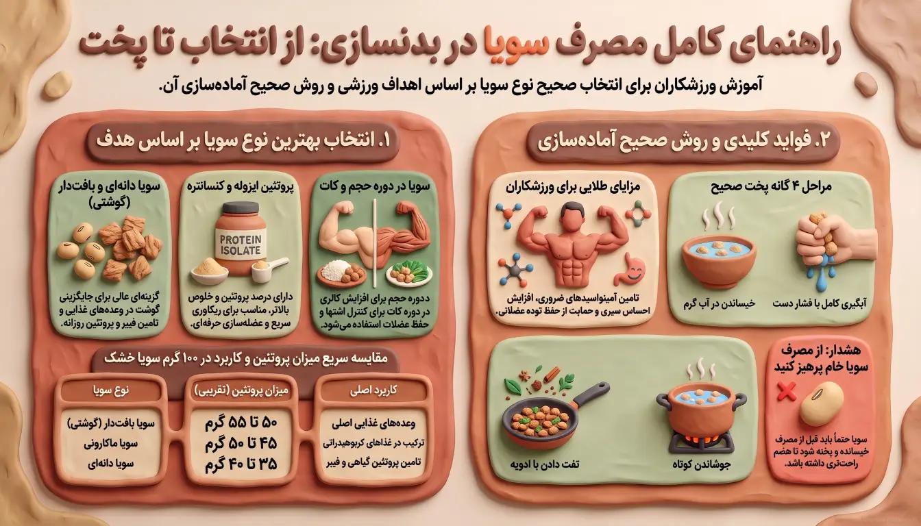 پروتئین سویا چیست-سویا برای بدنسازی-نحوه پخت سویا-پارسی پودر