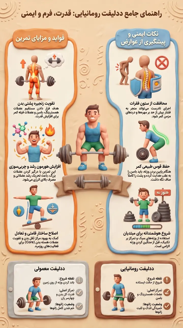راهنمای حرکت ددلیفت رومانیایی