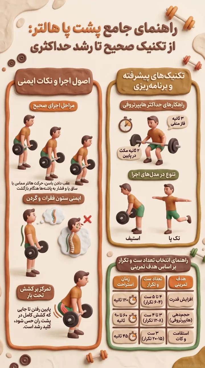 راهنمای جامع پشت پا هالتر-حرکت پشت پا هالتر-پارسی پودر