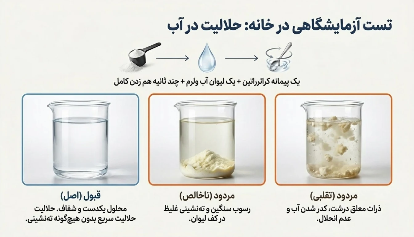 تست حلالیت در آب؛ آیا کراتین اصل در آب حل میشود؟