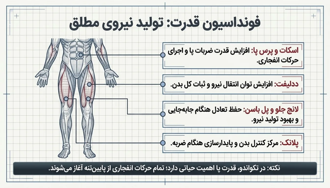 حرکات قدرتی مناسب برای تکواندوکاران-تمرینات بدنسازی تکواندو-پارسی پودر