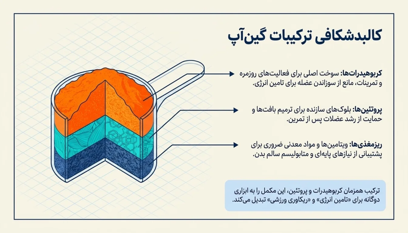ترکیبات اصلی پودر گین آپ-پودر چاقی گین آپ-پارسی پودر