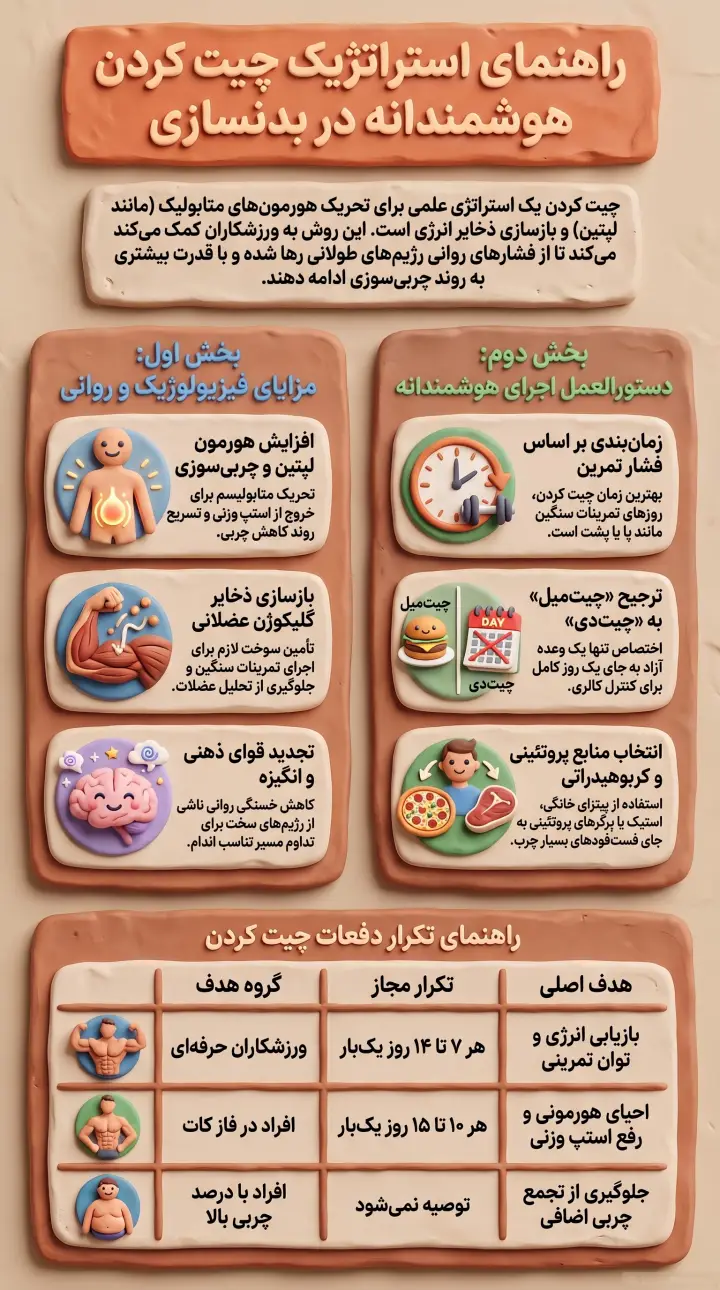 راهنمای چیت کردن در بدنسازی-وعده آزاد بدنسازی-چیت میل- چیت دی