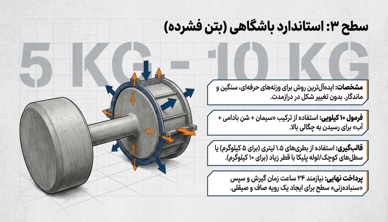 ساخت دمبل با سیمان