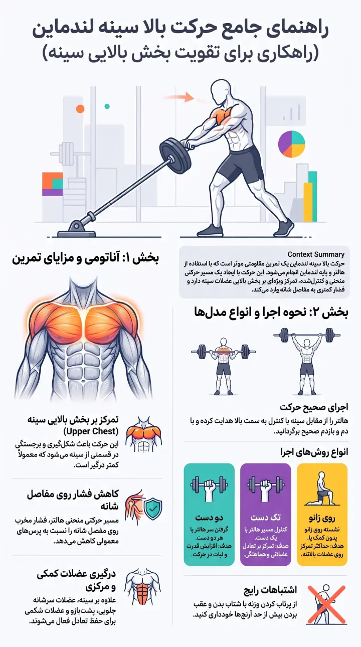 راهنمای جامع حرکت بالا سینه لندماین-عضلات درگیر در بالا سینه لندماین-پارسی پودر
