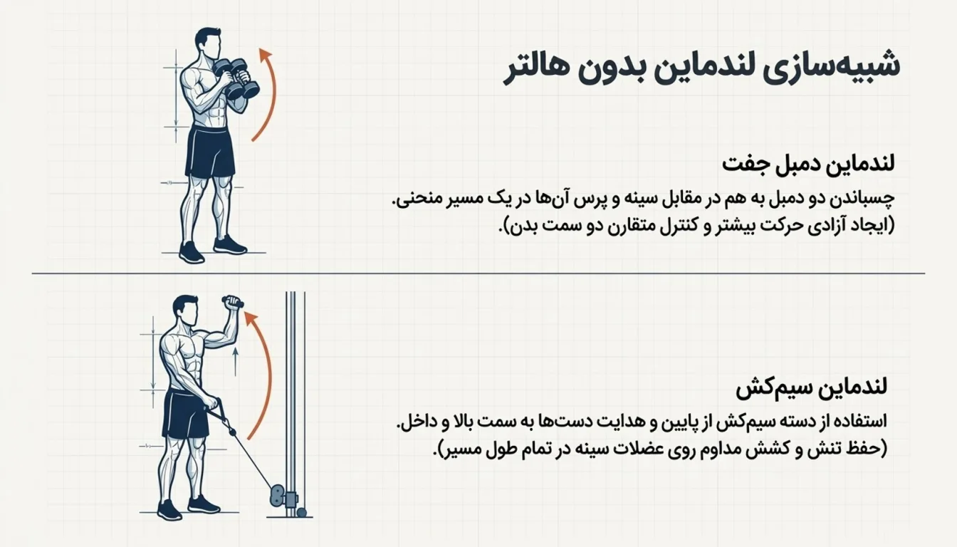 لندماین دمبل جفت-لندماین سیمکش-بالا سینه لندماین-پارسی پودر
