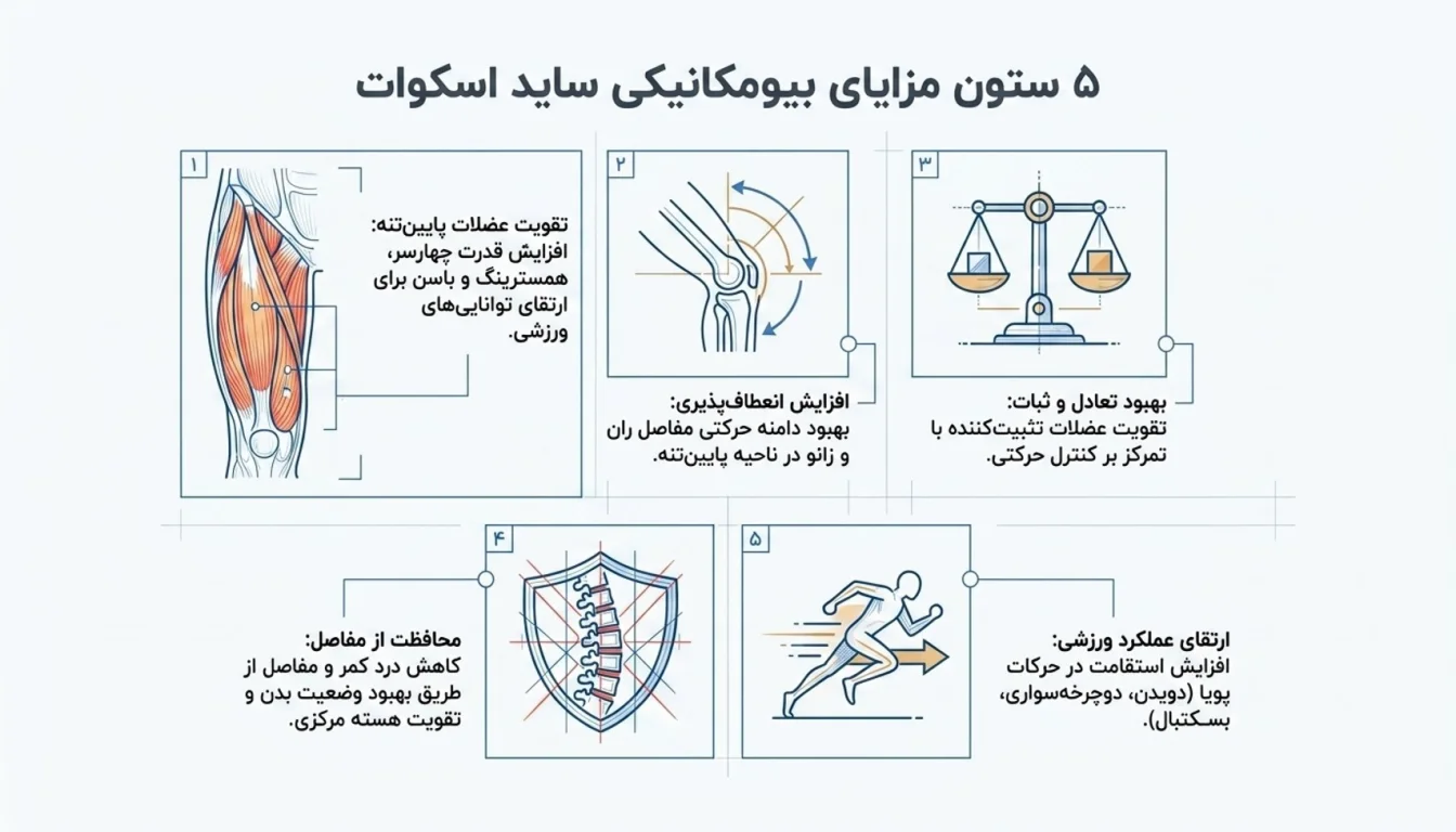مزایای حرکت ساید اسکوات دمبل