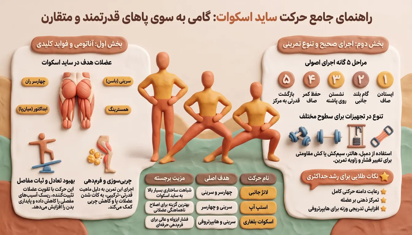 راهنمای جامع حرکت ساید اسکوات دمبل