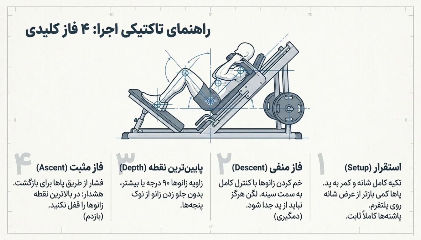 مراحل گام به گام اجرای حرکت هاگ پا دستگاه