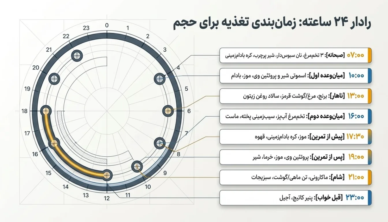 جدول برنامه غذایی بدنسازی برای افزایش حجم