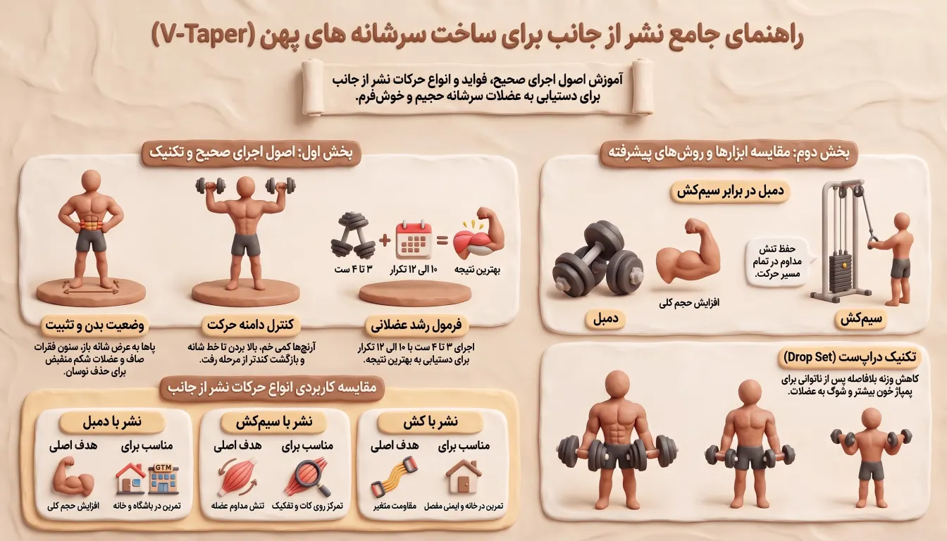 نحوه اجرای صحیح حرکات نشر جانب-راهنمای حرکت نشر جانب