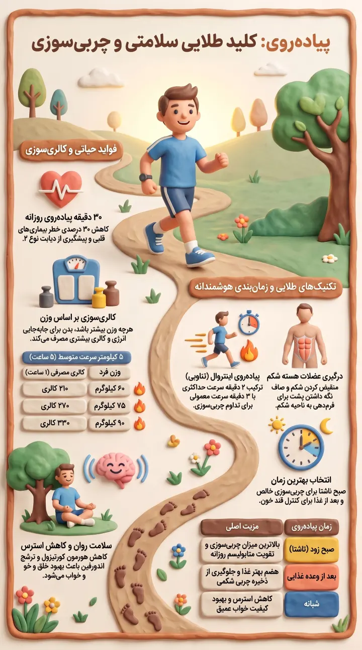 چربی سوزی با پیاده روی-کالری سوزی با پیاده روی