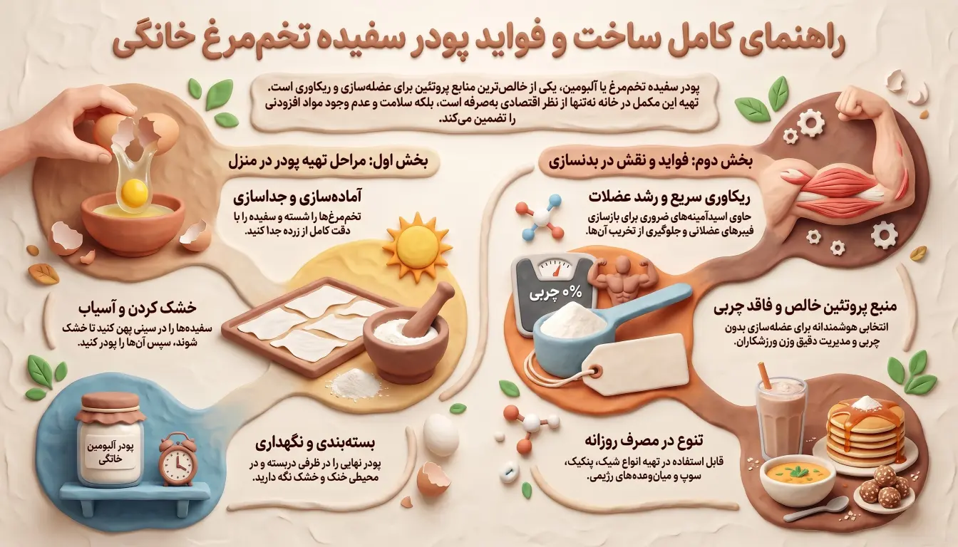 راهنمای پودر سفیده تخم مرغ خانگی- طریقه درست کردن پودر سفیده تخم مرغ