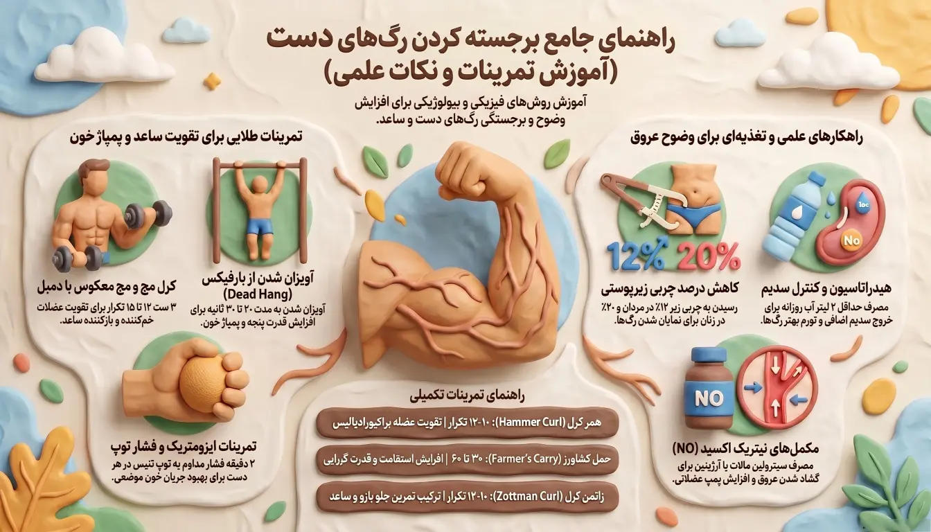 راهنمای برجسته کردن رگ های دست