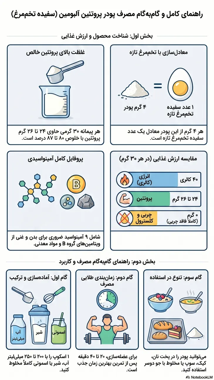 نحوه مصرف پودر سفیده تخم مرغ؛ پروتئین آلبومین