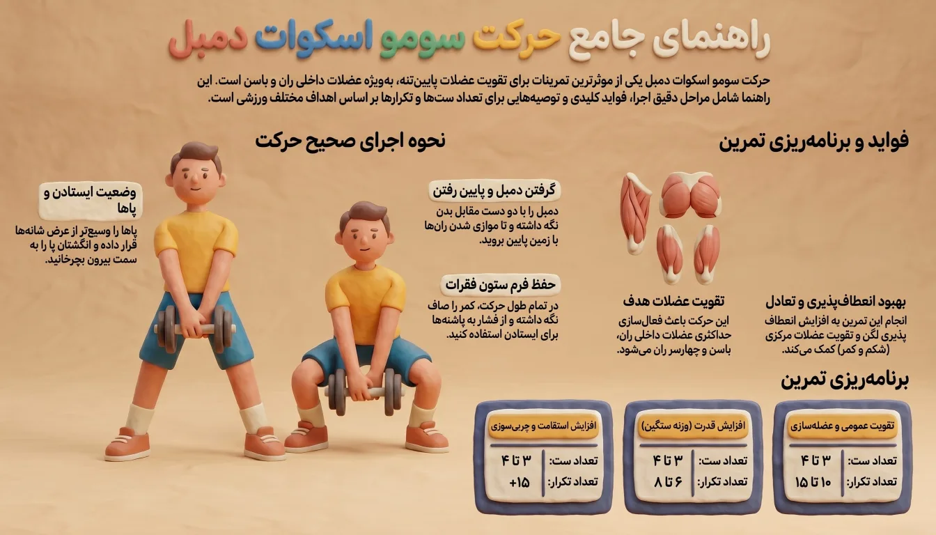 حرکت سومو اسکوات دمبل