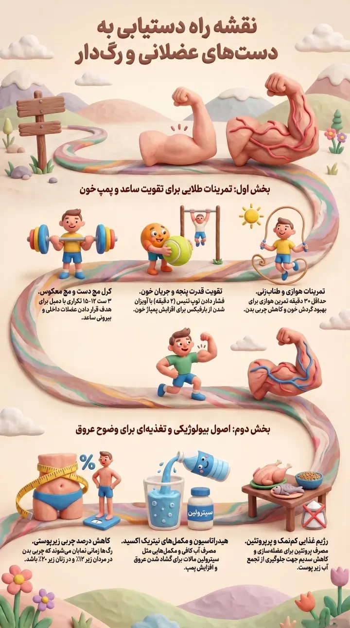 چگونه دست هایی عضلانی و رگ دار داشته باشیم؟