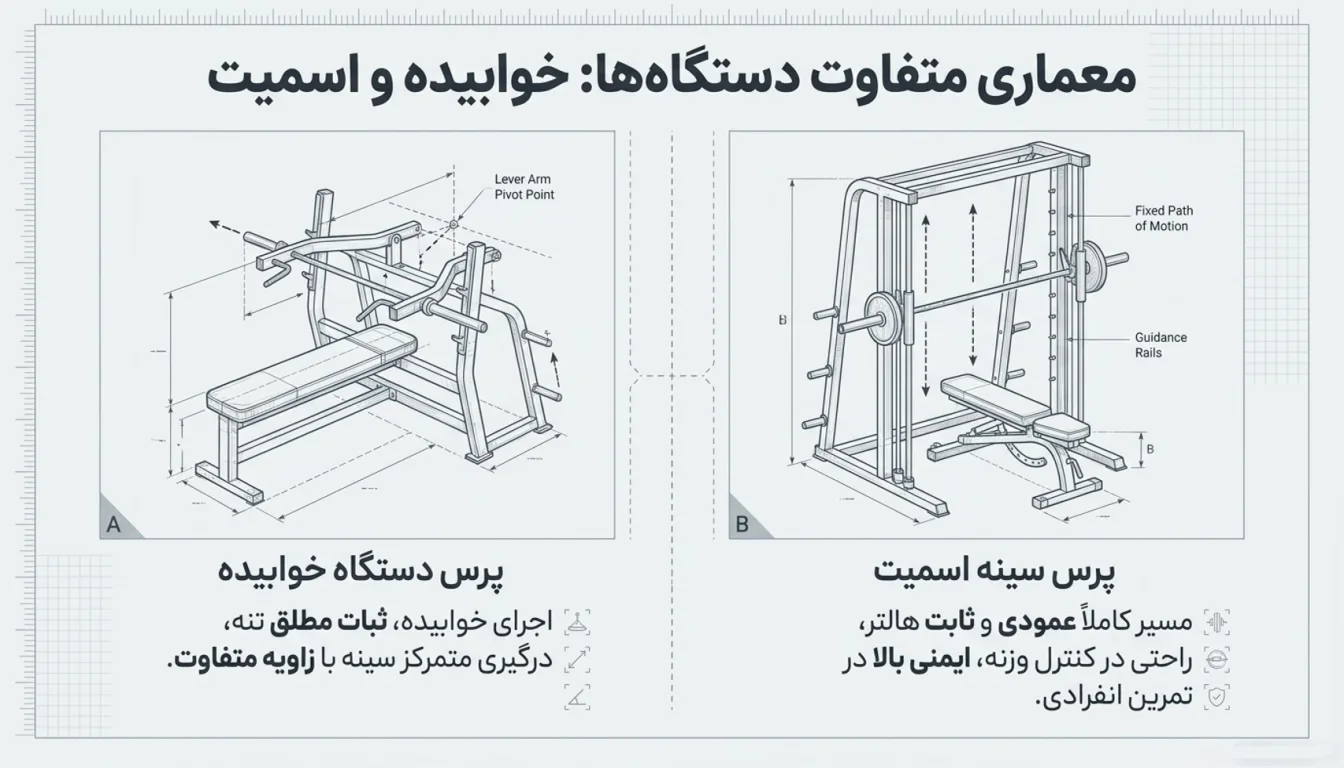 پرس سینه دستگاه خوابیده-پرس سینه دستگاه اسمیت-پرس سینه دستگاه-پارسی پودر