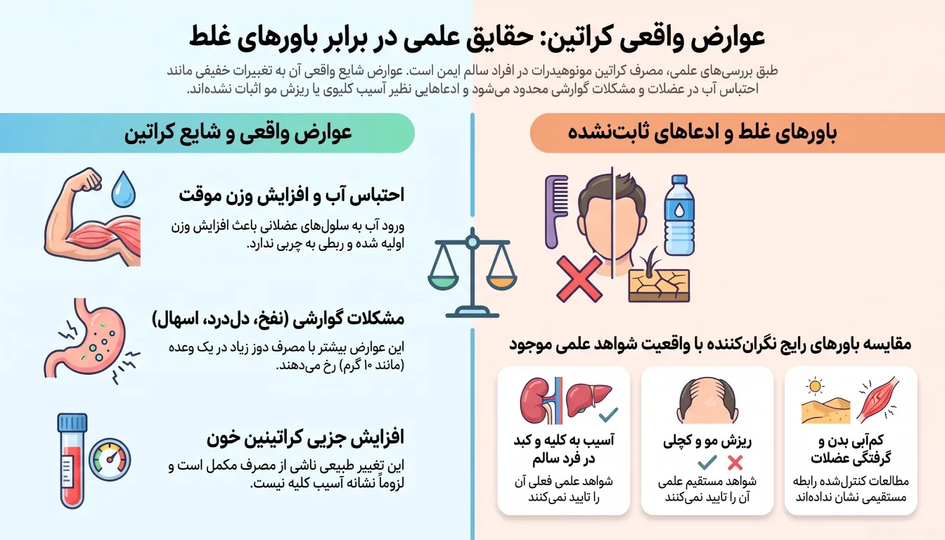 عوارض شایع مصرف کراتین-عوارض کراتین-پارسی پودر