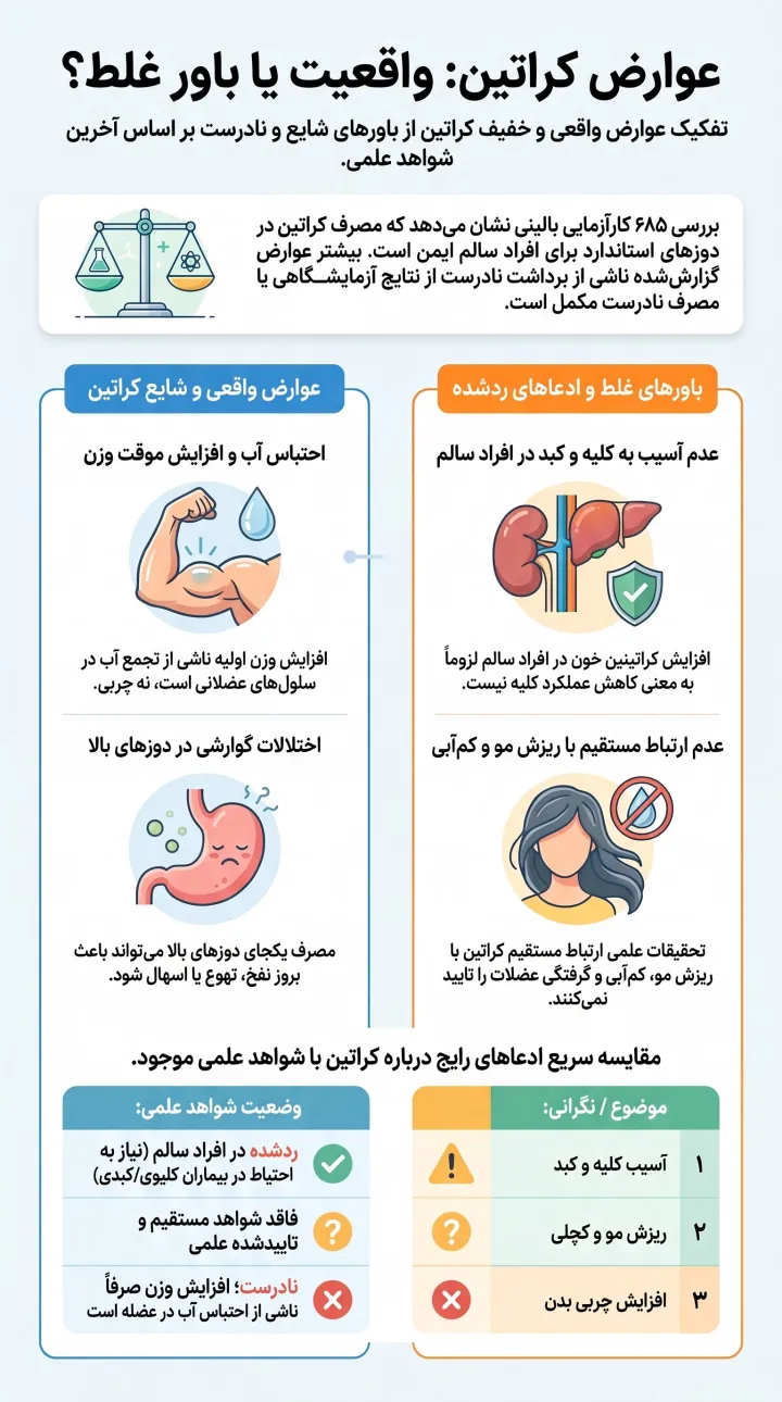 عوارض کراتین-عوارض مصرف کراتین-پارسی پودر