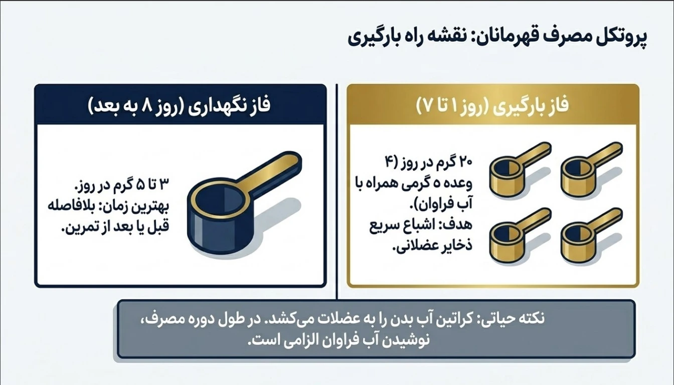 نحوه مصرف کراتین مونوهیدرات فودکم