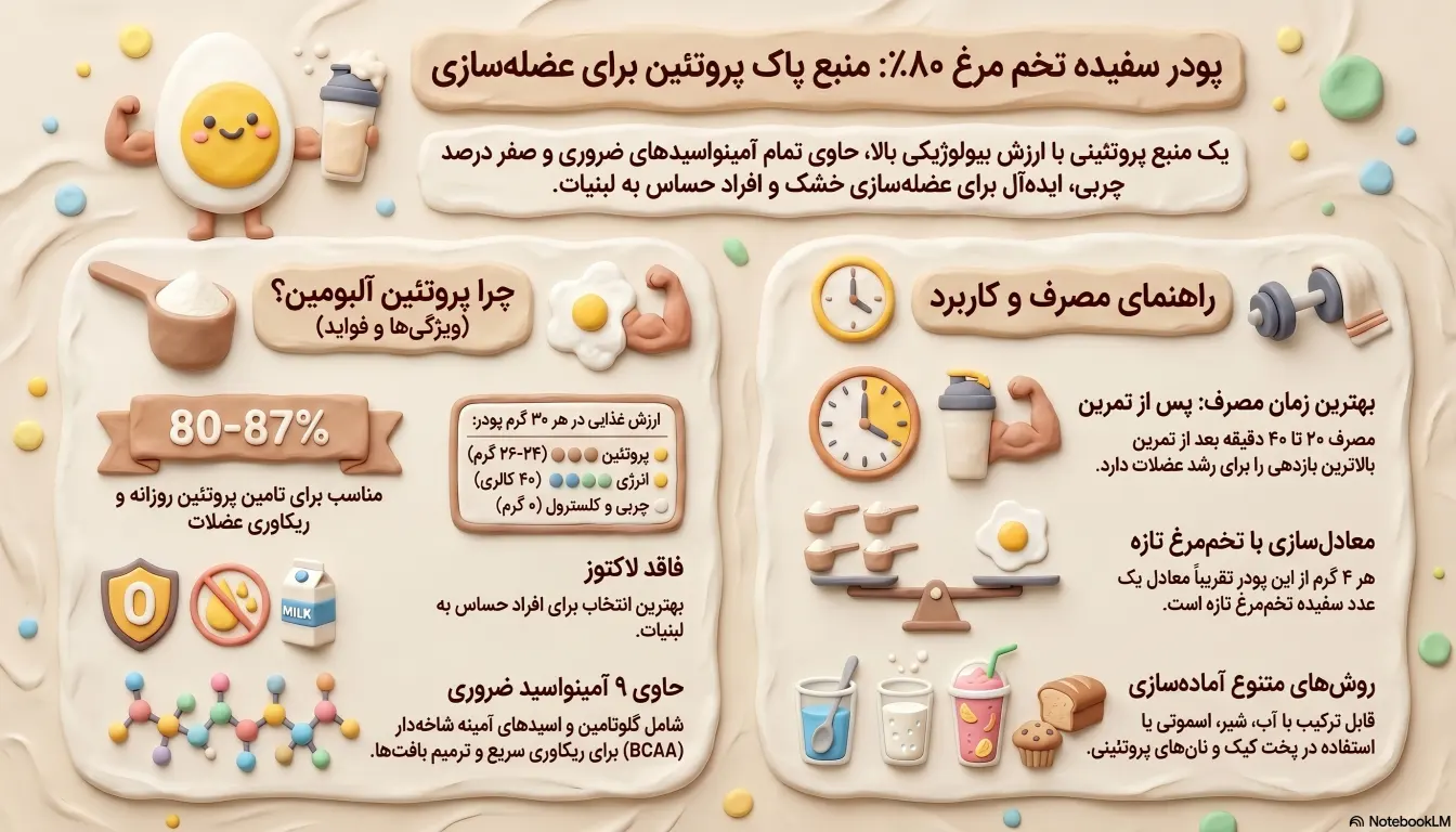 نحوه مصرف پودر سفیده تخم مرغ
