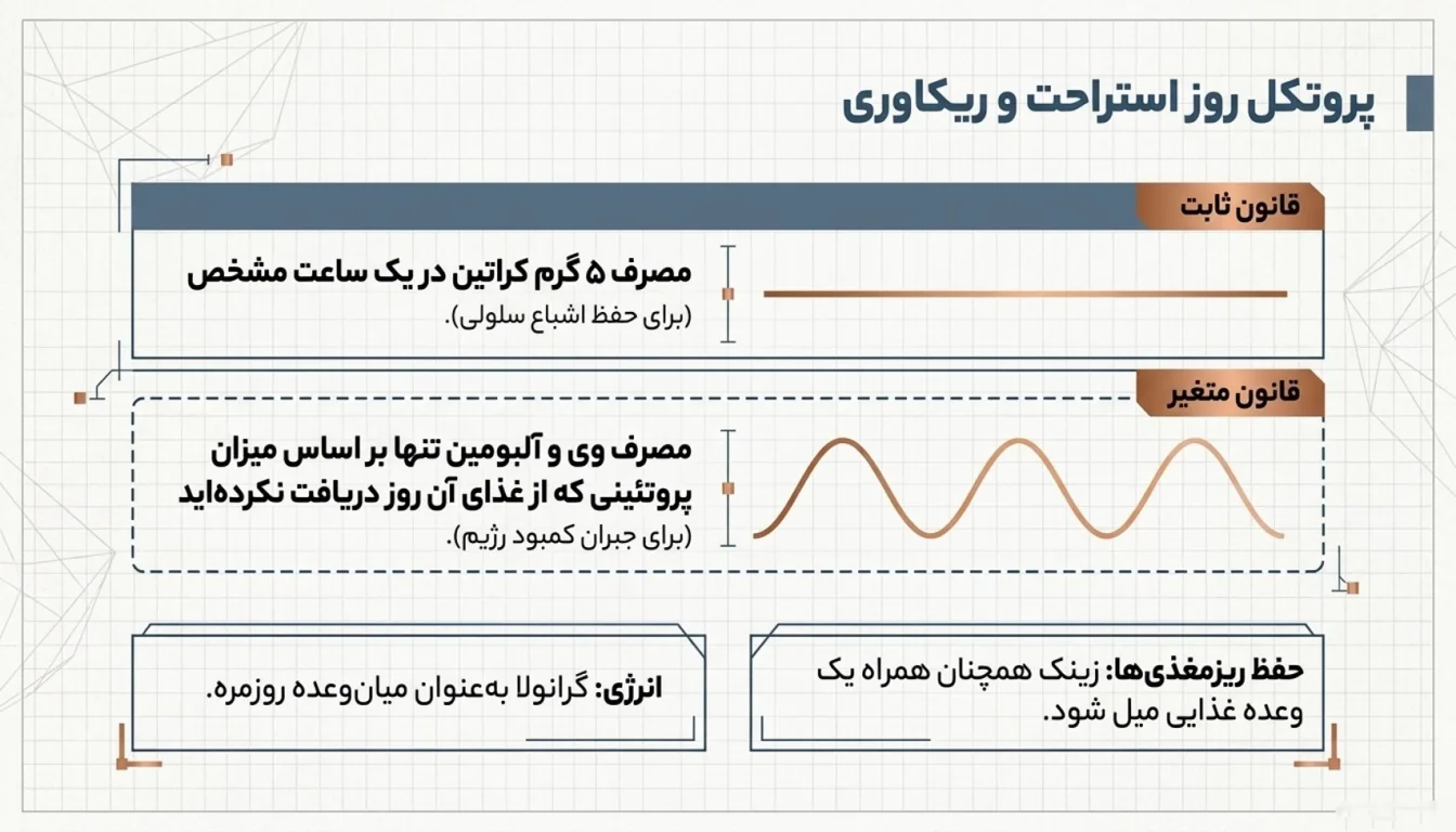 برنامه مصرف در روزهای استراحت-پک عضله سازی پارسی ماسل-پارسی پودر