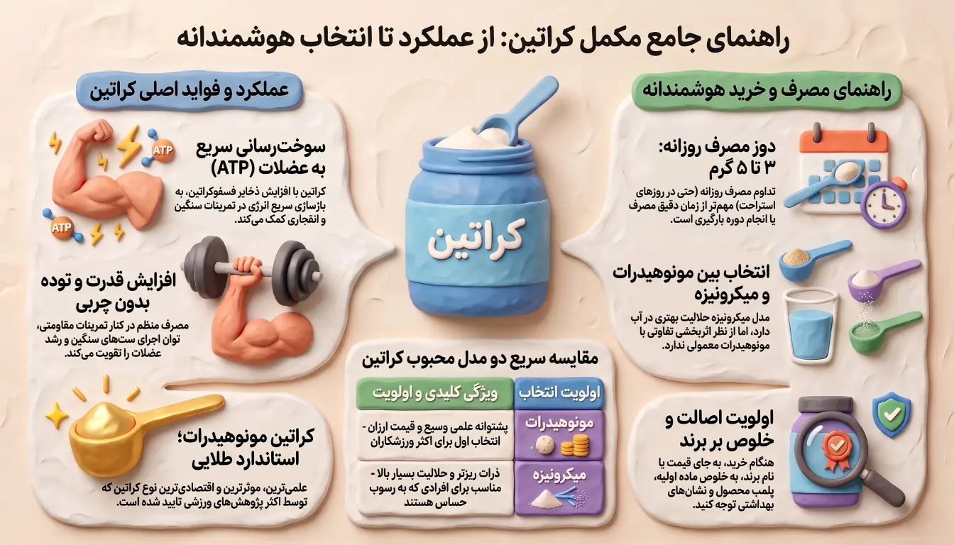 کراتین چیست و چگونه عمل می کند-راهنمای مصرف کراتین-فواید کراتین-انواع کراتین-پارسی پودر